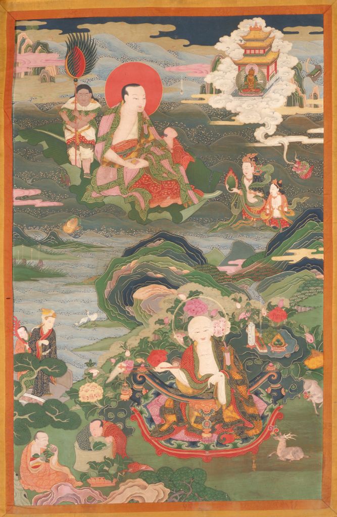 图片[1]-Thangka, the Venerable Patriarch of Kanaga and the Venerable Incendiary Buddha-China Archive